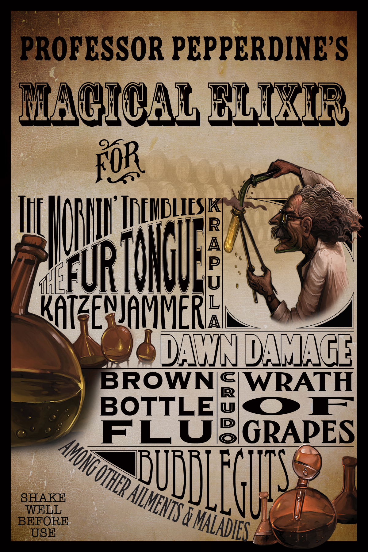 Professor Pepperdine Sticker Bottle Label